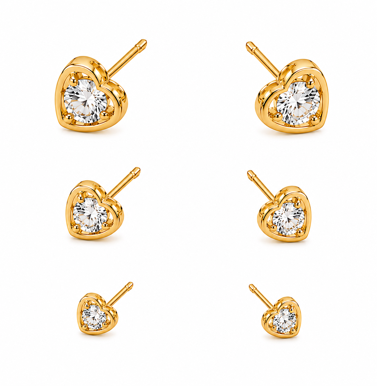 Crystal Heart Studs