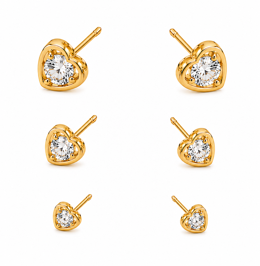 Crystal Heart Studs