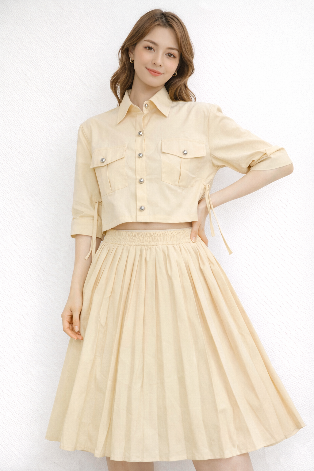 Crop Shirt With Short Skirts For Girls