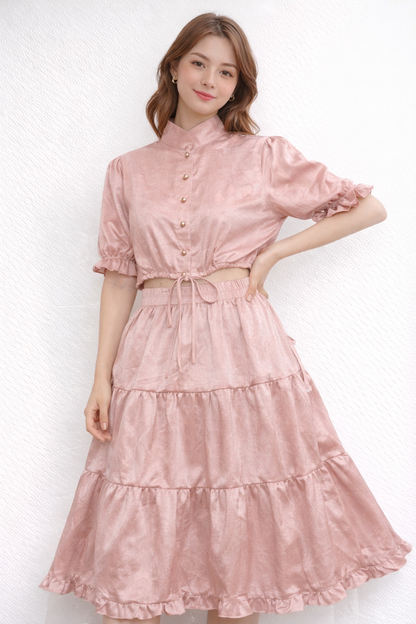 Crop Top With Long Skirt For Girls
