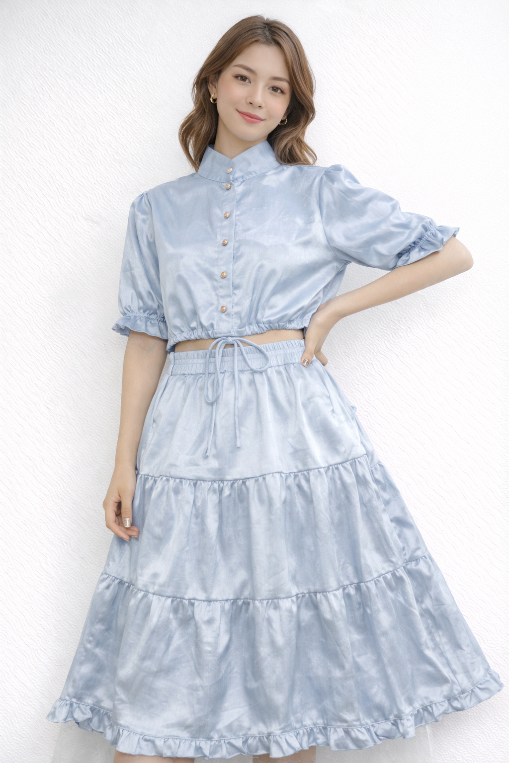 Crop Top With Long Skirt For Girls