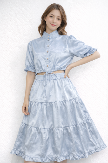 Crop Top With Long Skirt For Girls