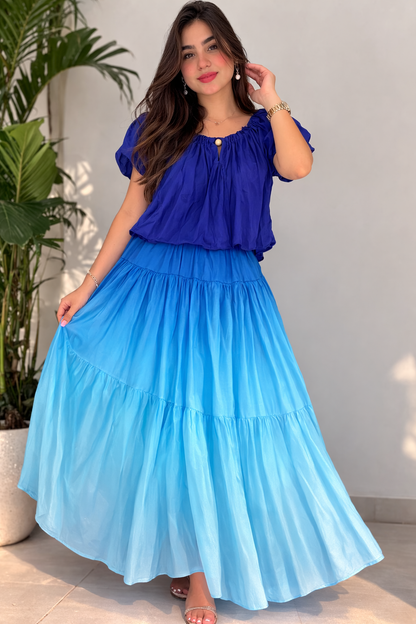 Attractive 2 Shades Dress For Girls