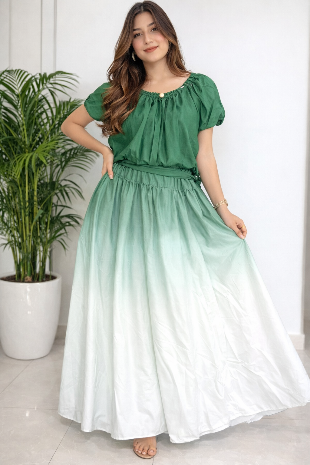Attractive 2 Shades Dress For Girls