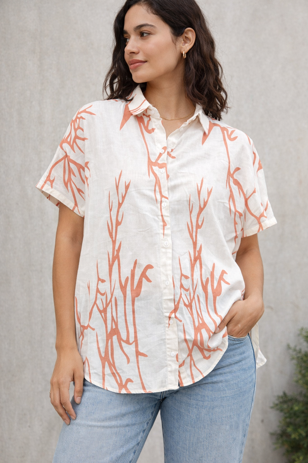 Attractive Printed Short Hand Shirt For Women