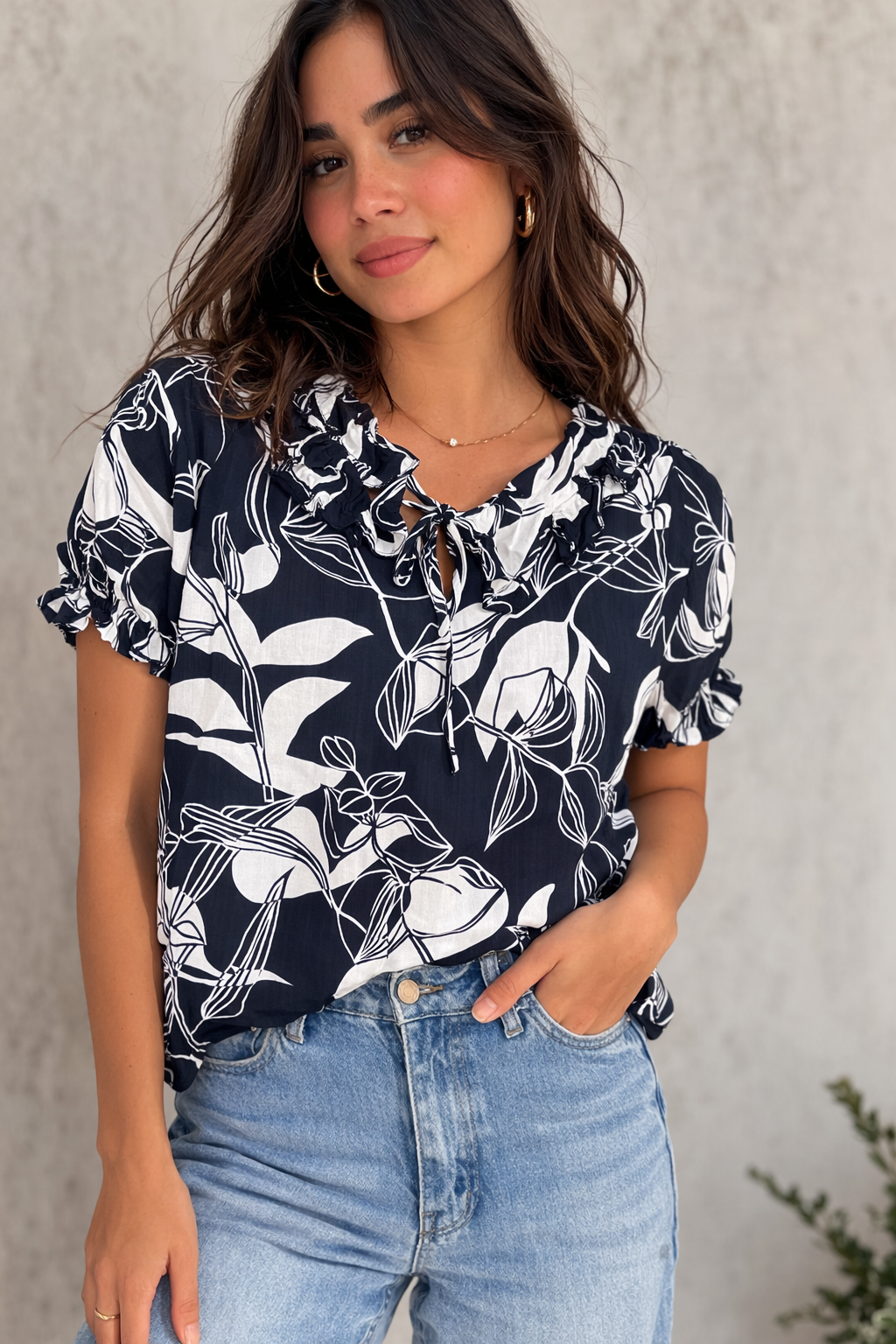 Leaf Printed Top For Women