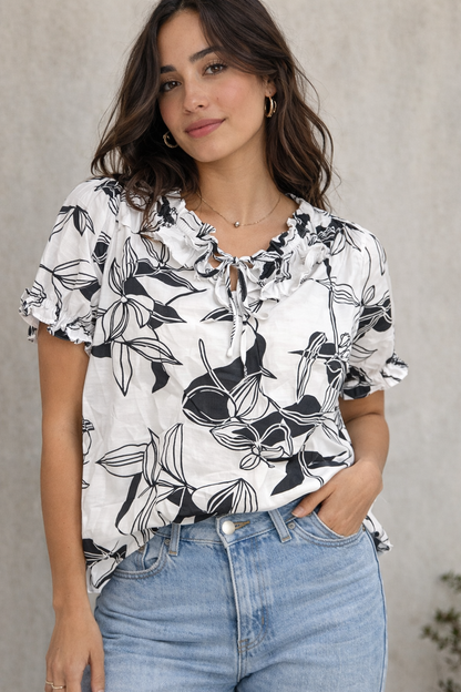 Leaf Printed Top For Women
