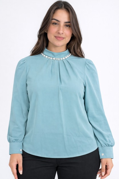 Celeste Pearl High Neck Top For Girls