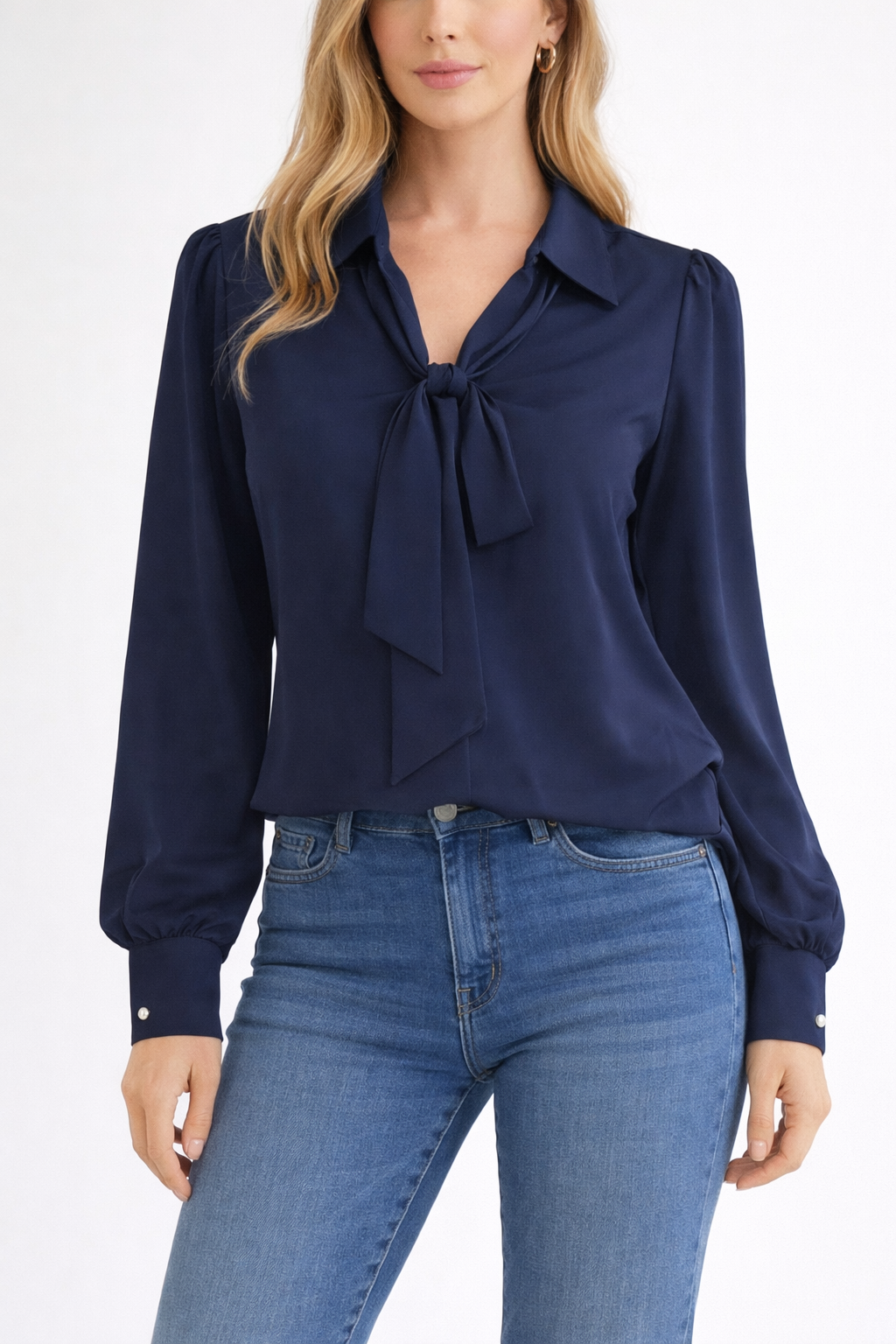Crimson Charm Tie Neck Top