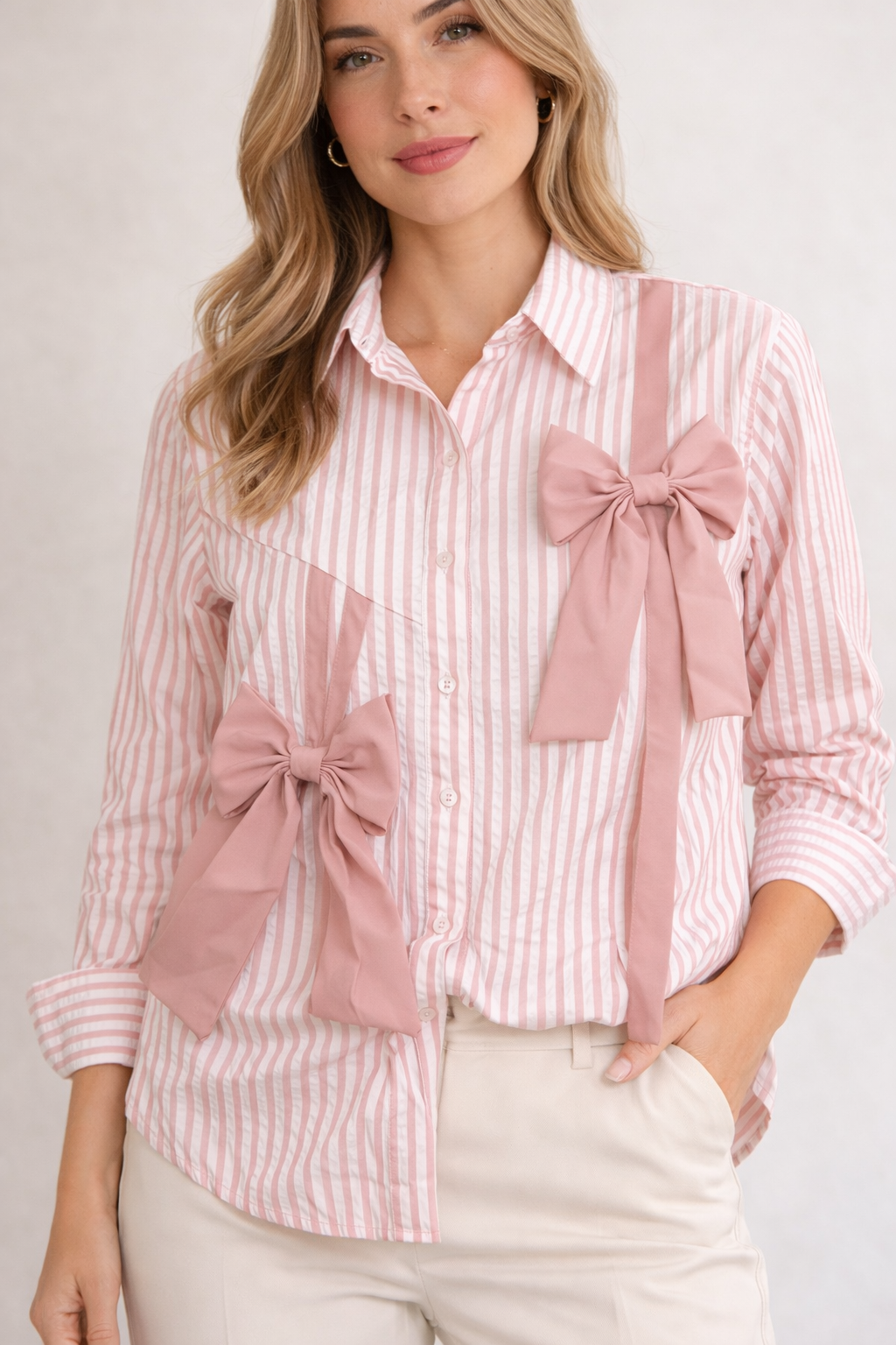 Dual Bow Statement Shirt