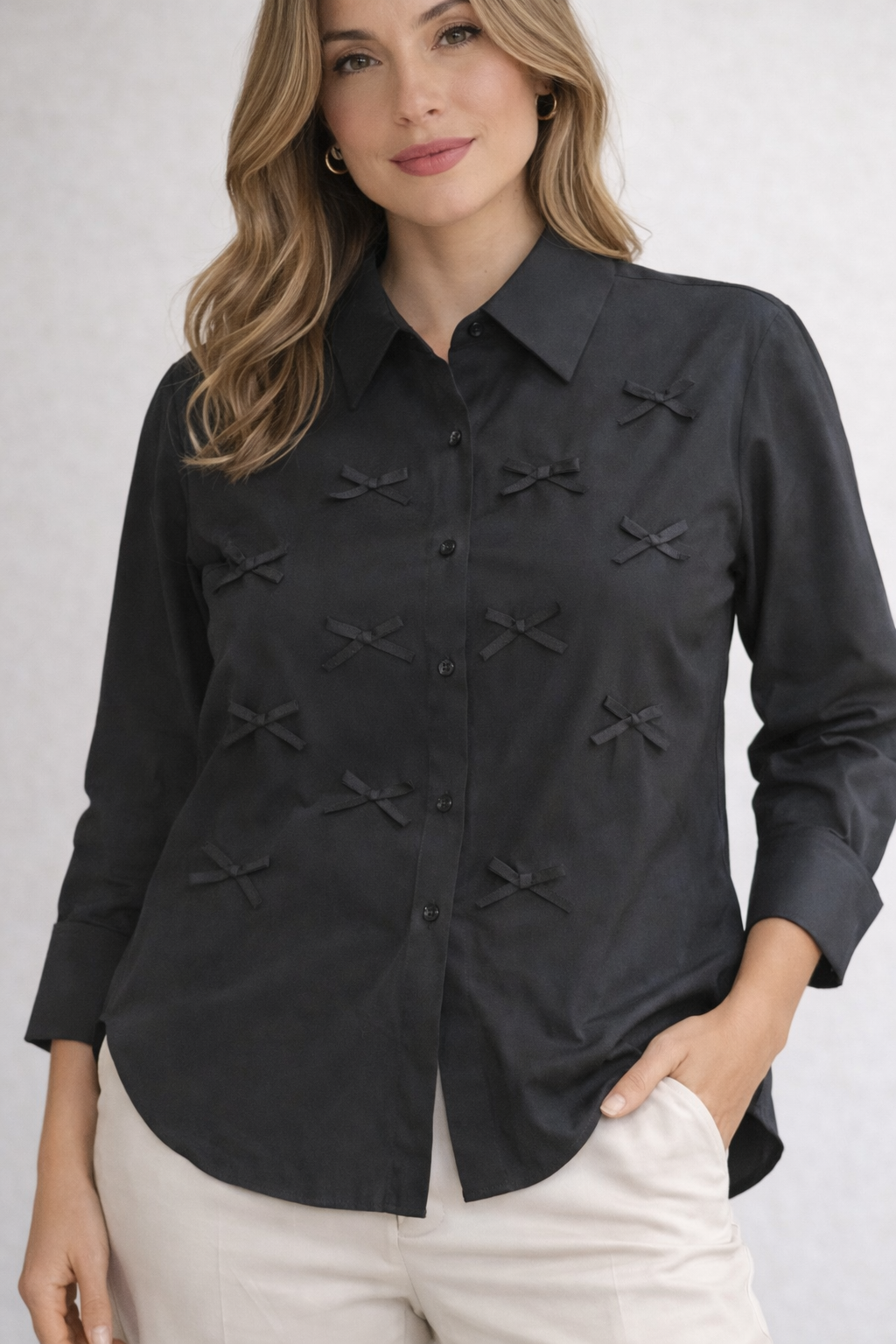 Little Bow Classic Shirt For Girls