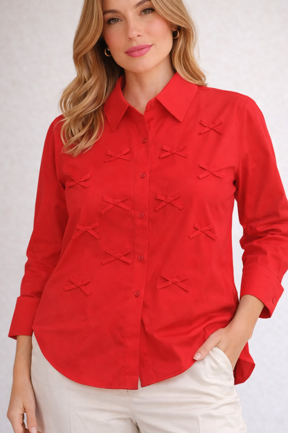 Little Bow Classic Shirt For Girls