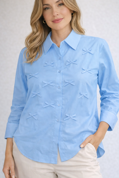 Little Bow Classic Shirt For Girls