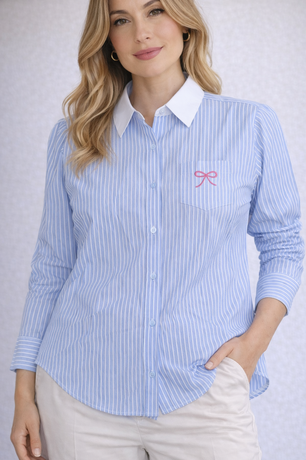 Modern Bow Stripe Shirt