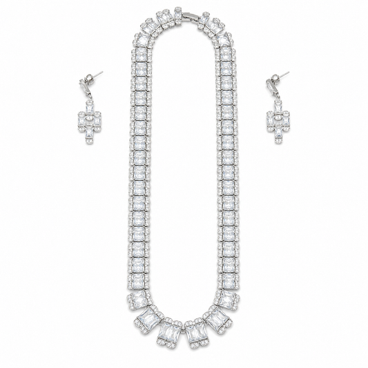 Elegant Zirconia Diamonds Necklace Set For Women
