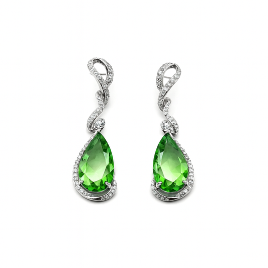 Snake Style Cubic Diamonds Dangle Earring