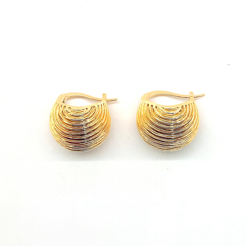 Golden Basket Style Hoop Earring