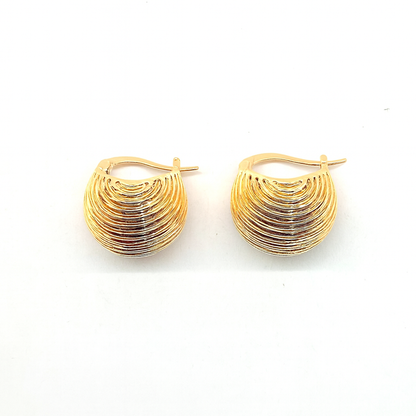 Golden Basket Style Hoop Earring