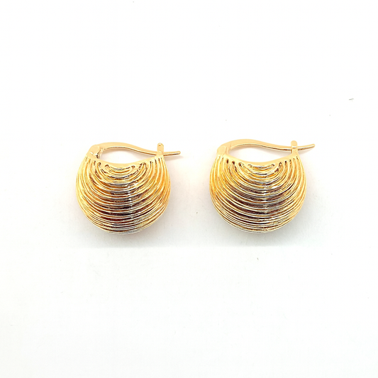 Golden Basket Style Hoop Earring