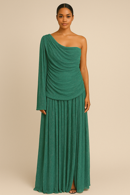 Lovely Look Long Green Gown For Wedding Season