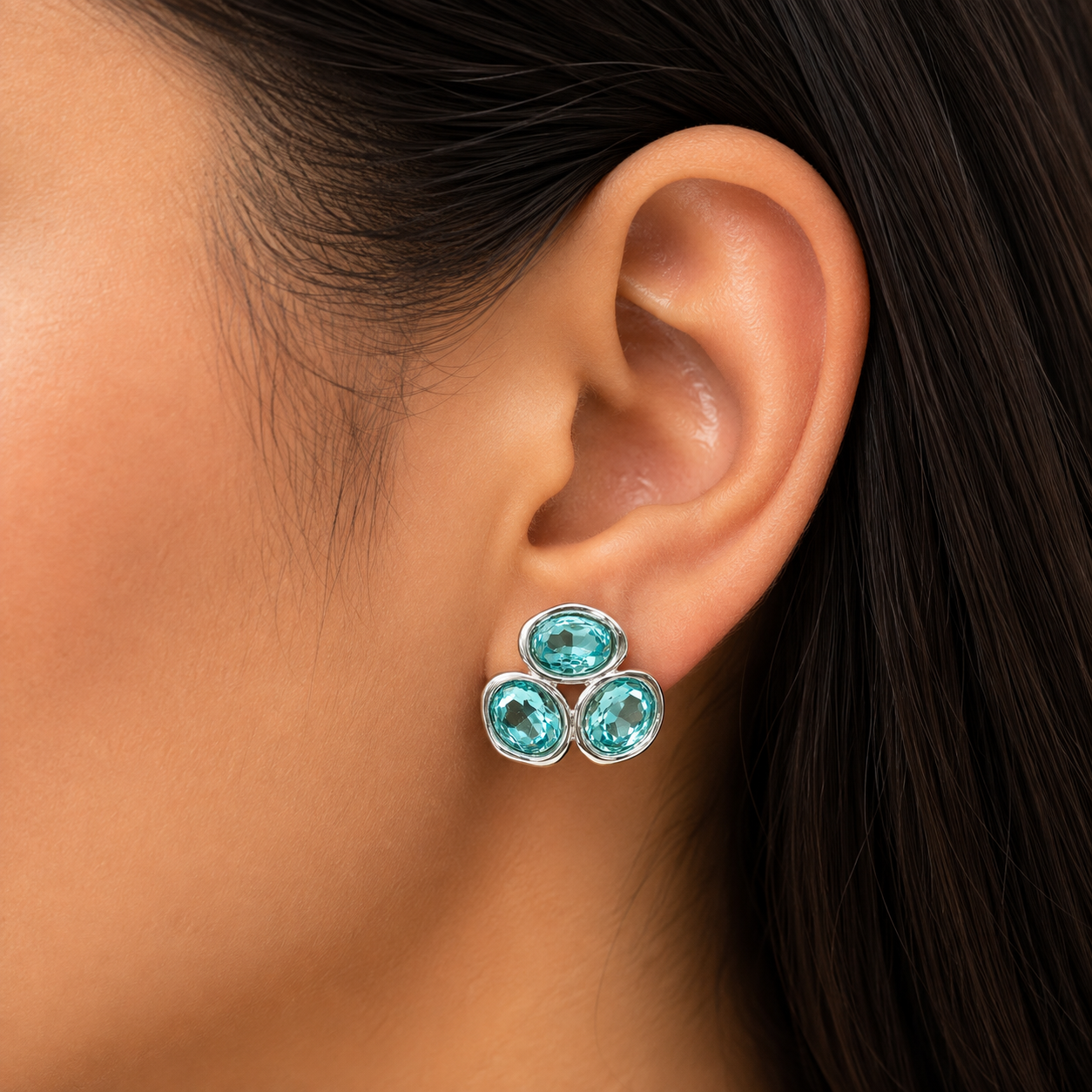 Aqua Bloom Earrings