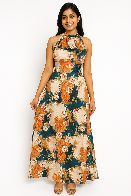 Attractive look multi colour body fit dress for special days
