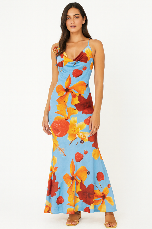 Attractive look multi colour body fit dress