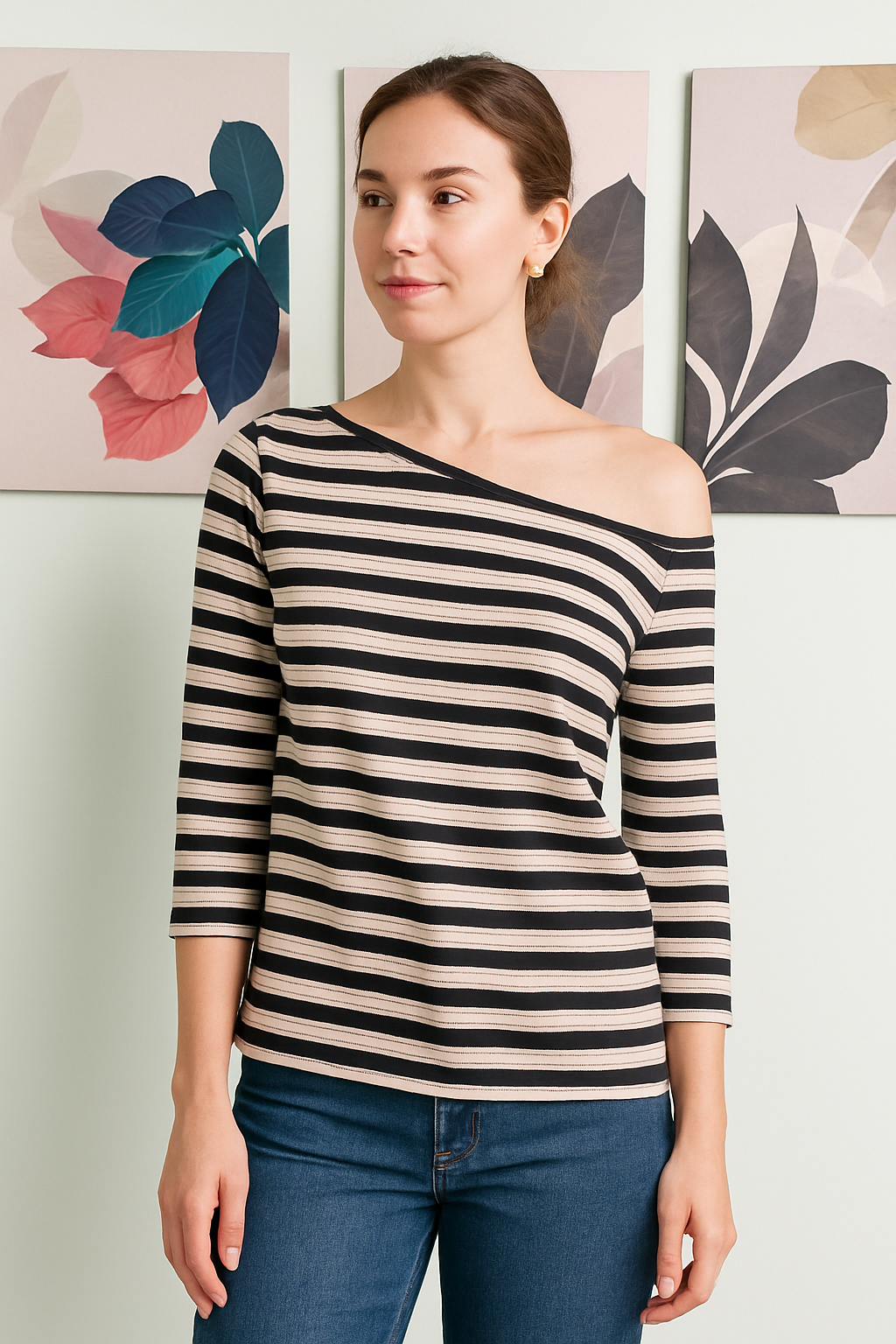One side off t-shirt for girls