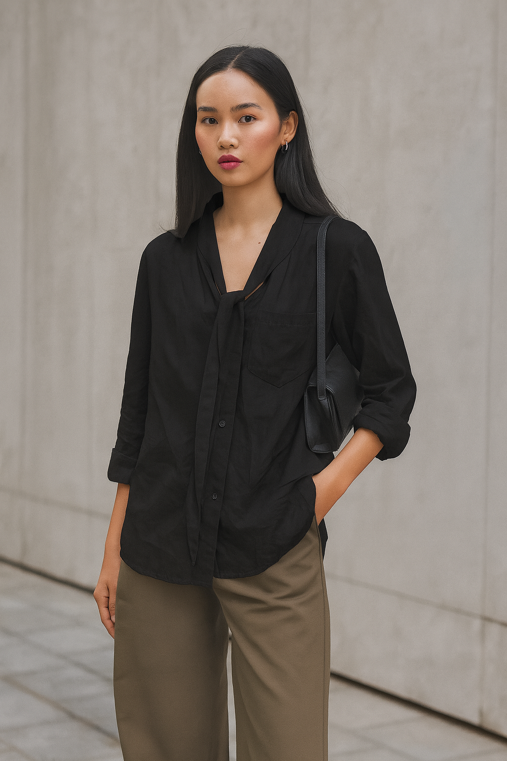Formal shirt with scarf for women