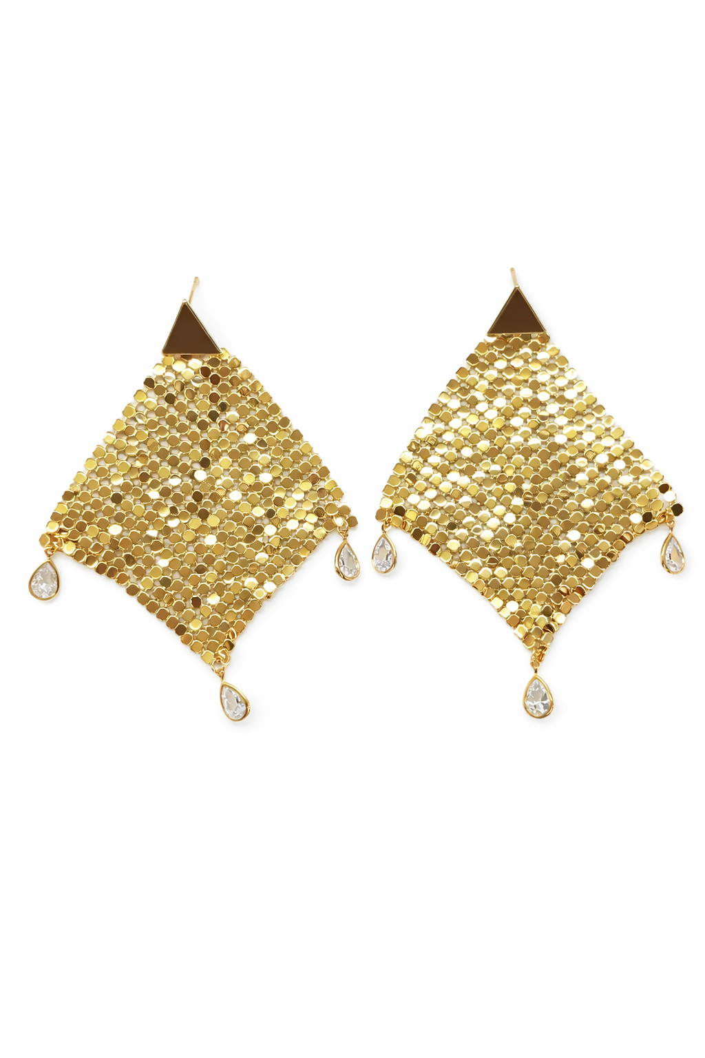 The gilded mesh rhombus drops