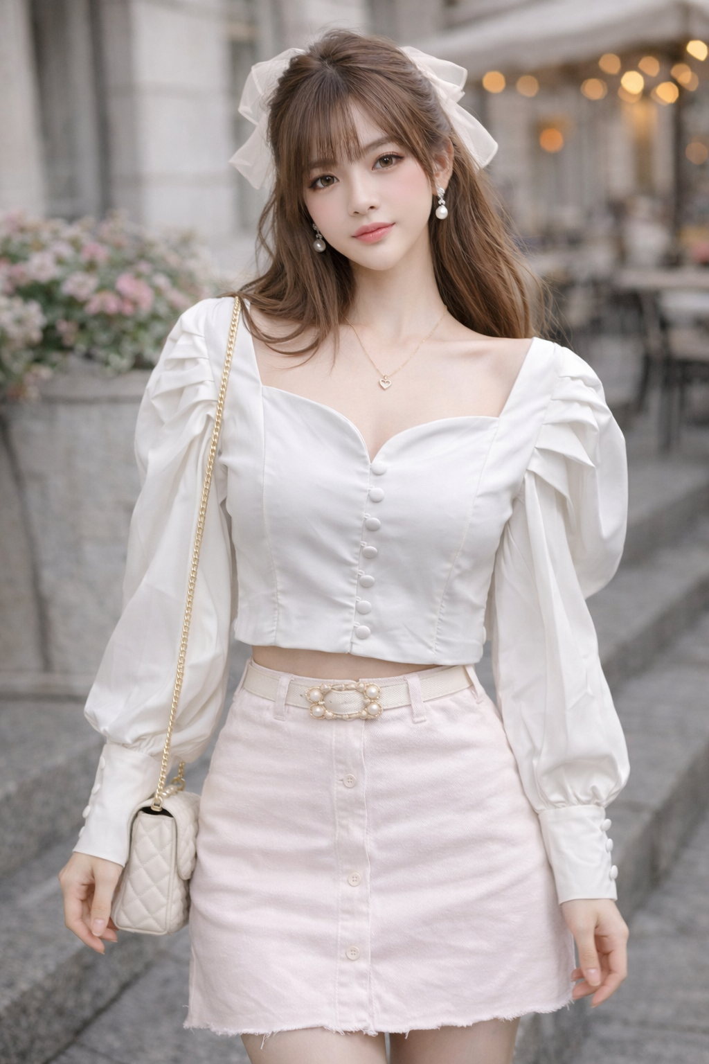 Long sleeves wrap front crop top