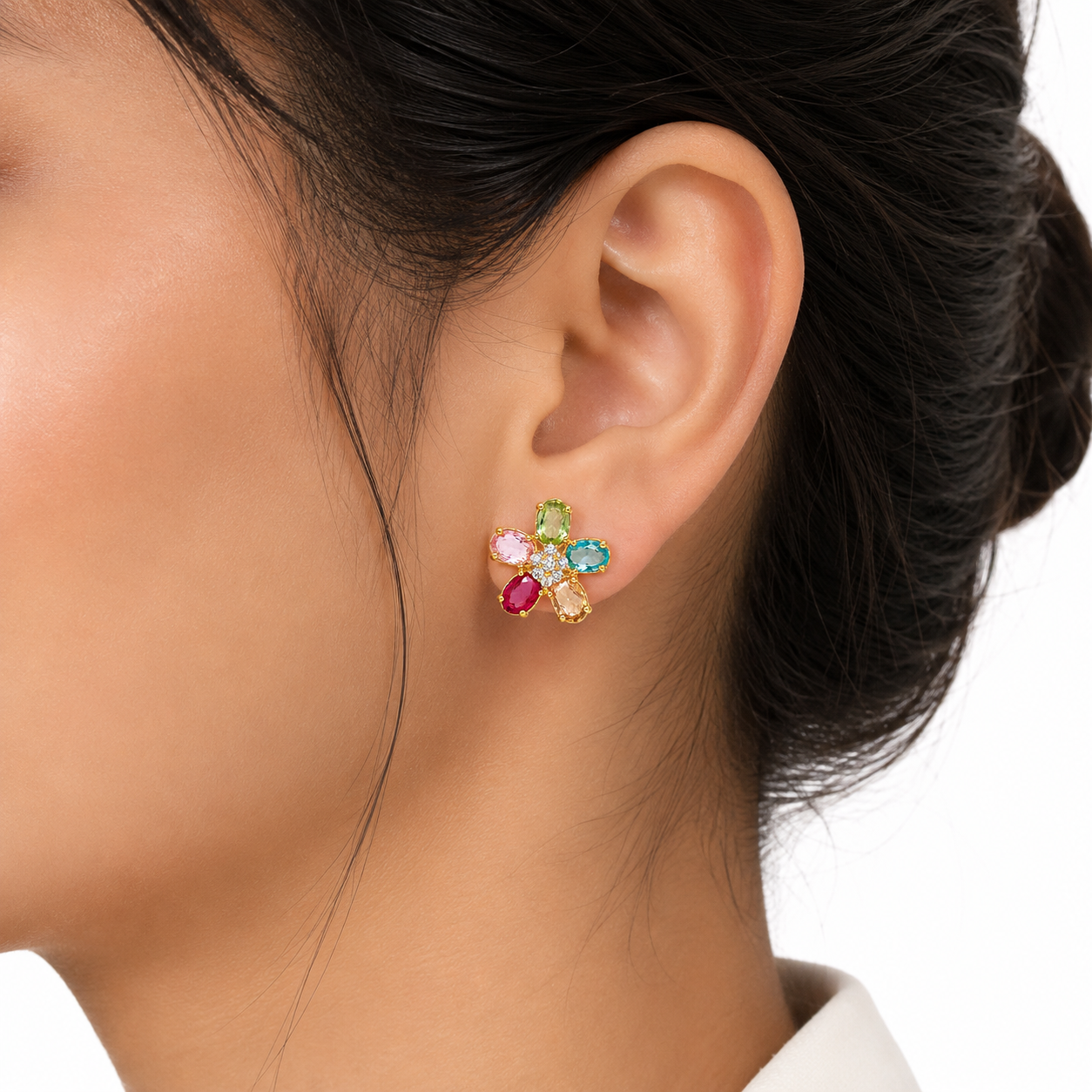 Rainbow Blossom  Earrings