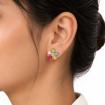 Rainbow Blossom  Earrings