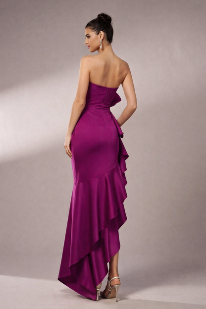 Velvet Bow Strapless Gown