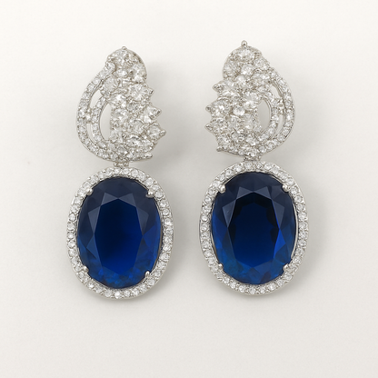 Blue drop diamond with white stone finishing