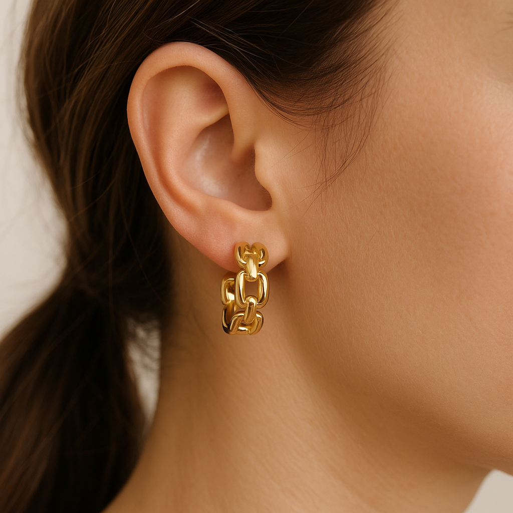 Golden dangle earrings