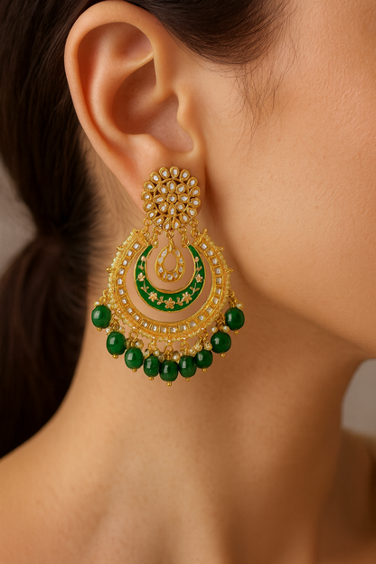 Green handball earring