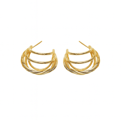 Multi layer design  C shaped earring