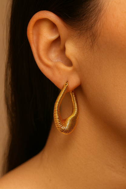 Light weight spring design earring