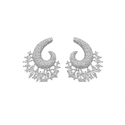 New European style full diamond ear spike earring for girls
