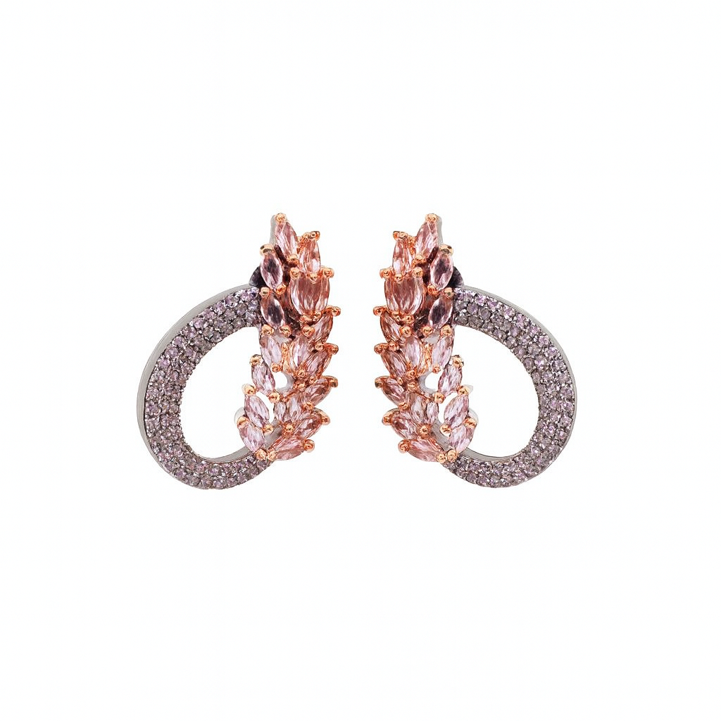 Orange Carnelian leaves design earring