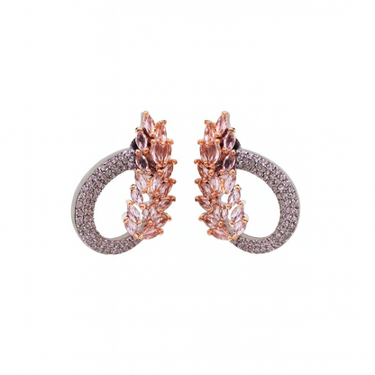 Orange Carnelian leaves design earring