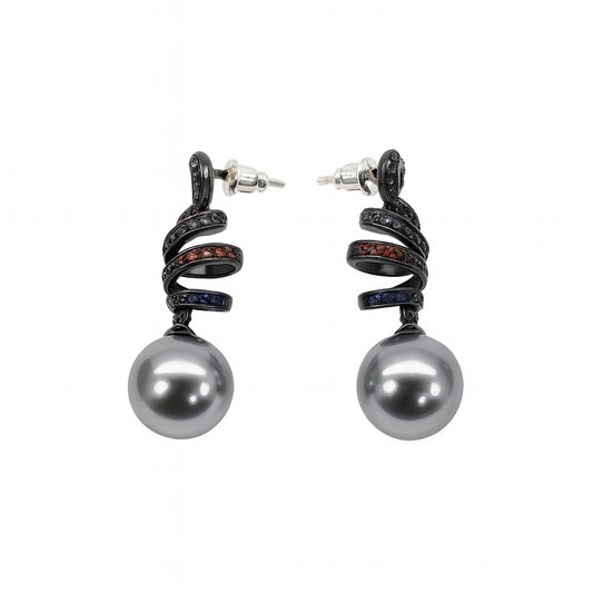 Party wear multi colour zircon long drop earring for women