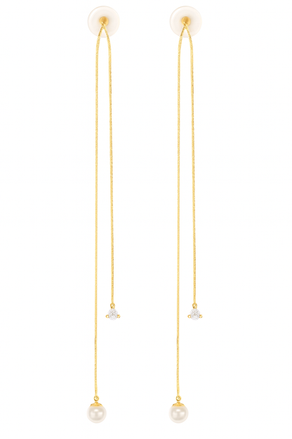 pearl threader earring