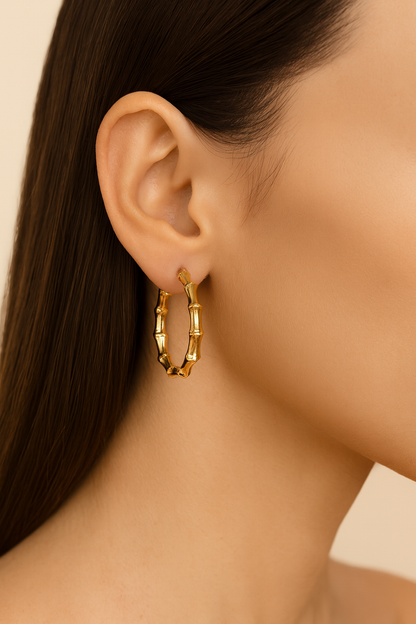 Zikzak design big golden hoops