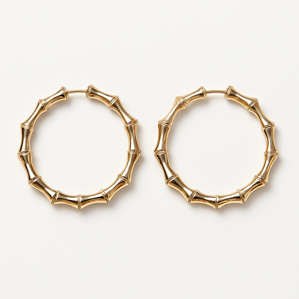 Zikzak design big golden hoops