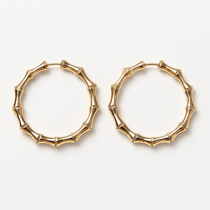 Zikzak design big golden hoops