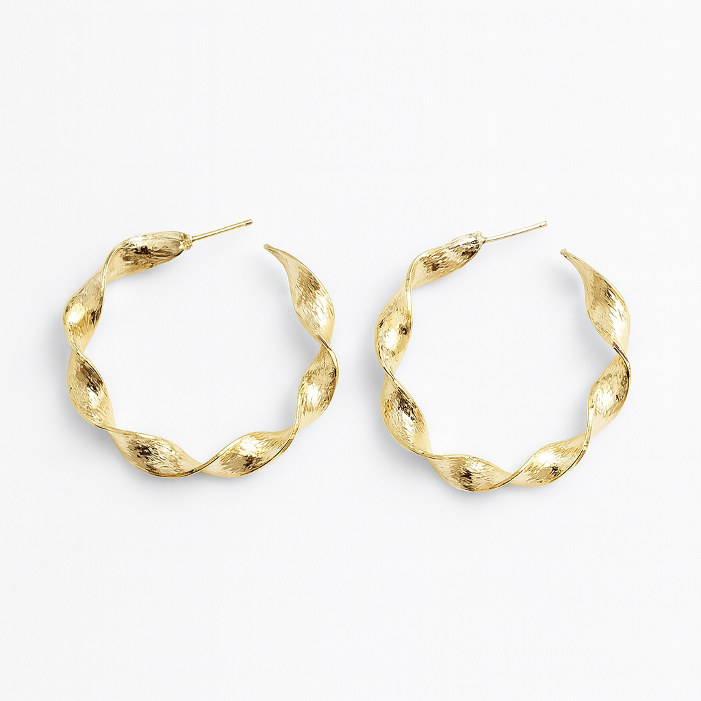 Zig Zak  golden dangle earring