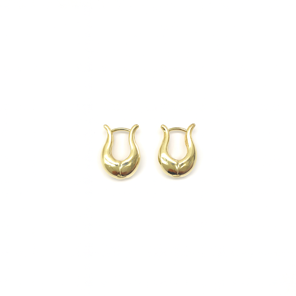 U Shaped gold earring dangle