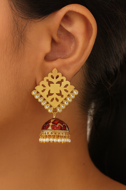 Traditional golden Square  Jhumki